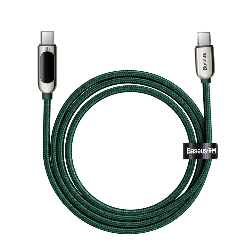 Kabel USB-C na USB-C Baseus Display, 100W, 2m (zeleni)