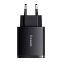 Punjač Baseus Compact Quick Charger, 2xUSB, USB-C, PD, 3A, 30W (czarna)