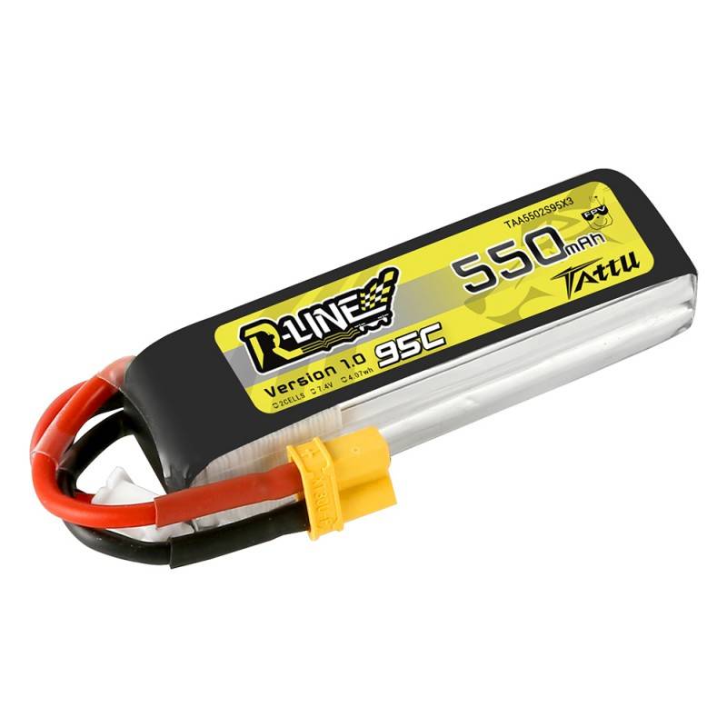 Baterija Tattu R-Line 550mAh 7.4V 95C 2S1P XT30