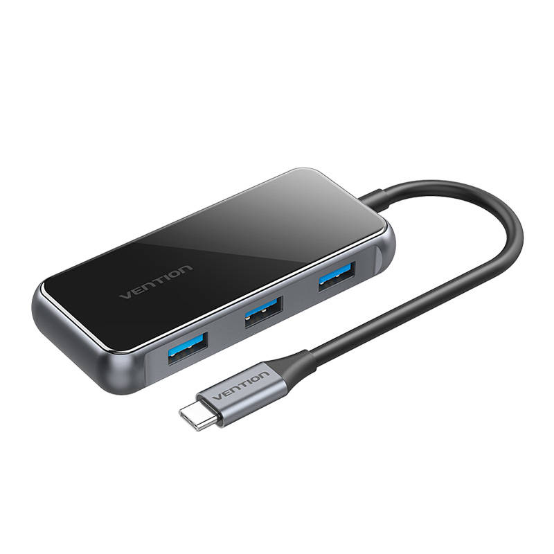 5u1 adapter HUB Vention TFBHB USB-C na HDMI 4K@60Hz, 3x USB 3.0, PD (sivo)