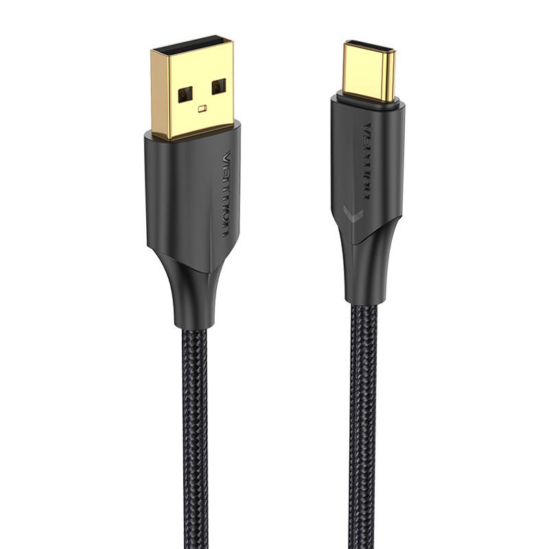 Kabel za punjenje USB 2.0 na USB-C Vention CTFBF LED 3A 1m (crni)