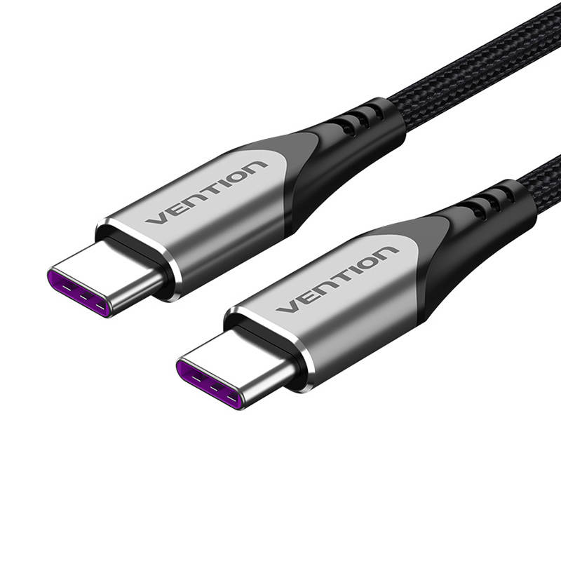 USB-C na USB-C kabel za punjenje, Vention TAEHF, PD 5A, 1 m (crni)