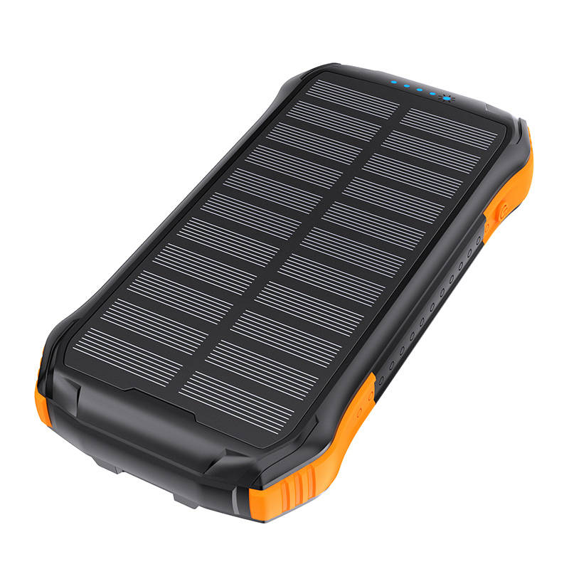 Choetech B659 solarna baterija 2x USB 10000mAh Qi 5W (crno-narančasta)