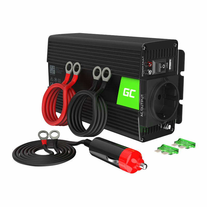 Automobilski pretvarač napona Green Cell INV02DE 24V na 230V 300W/600W, modificirani sinusni val