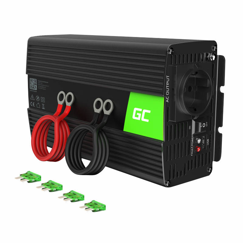 Automobilski pretvarač napona Green Cell INV08 12V na 230V 1000W/2000W, modificirani sinusni val