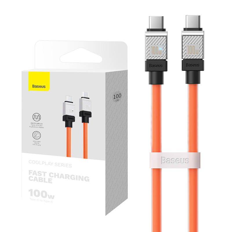 Kabel USB-C do USB-C Baseus CoolPlay 100W 1m (narančasti)