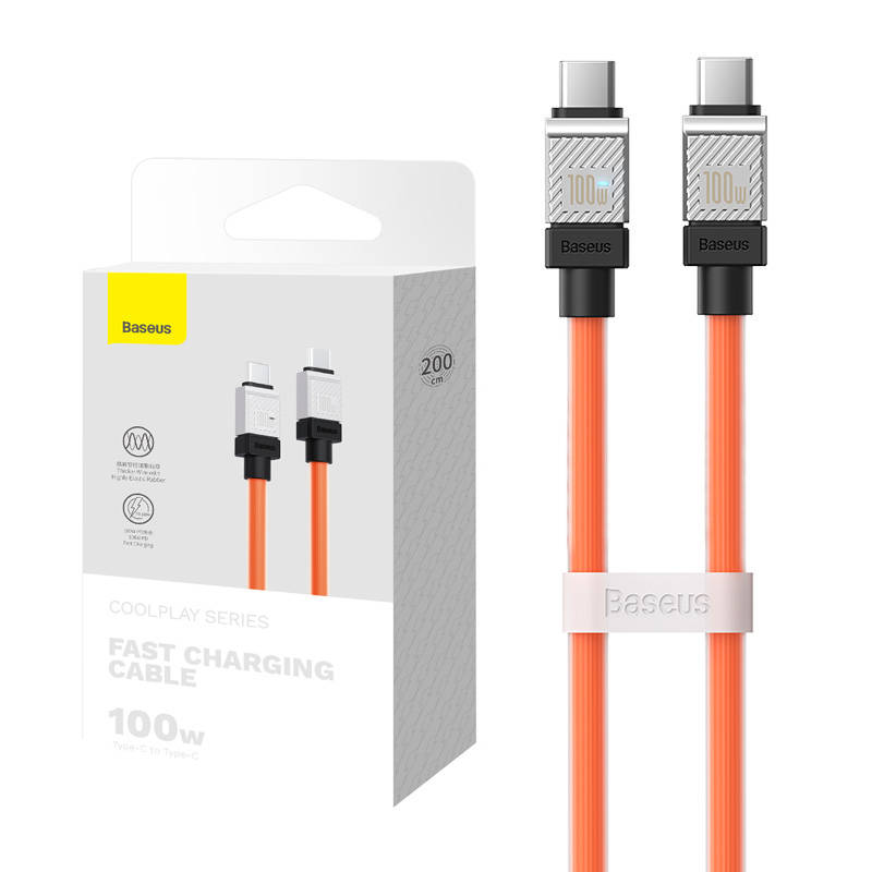 Kabel USB-C do USB-C Baseus CoolPlay 100W 2m (narančasti)