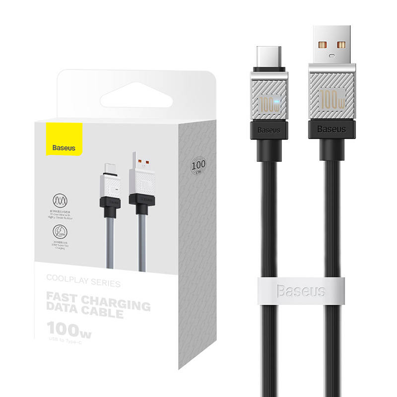 Kabel USB do USB-C Baseus CoolPlay 100W 1m (crni)