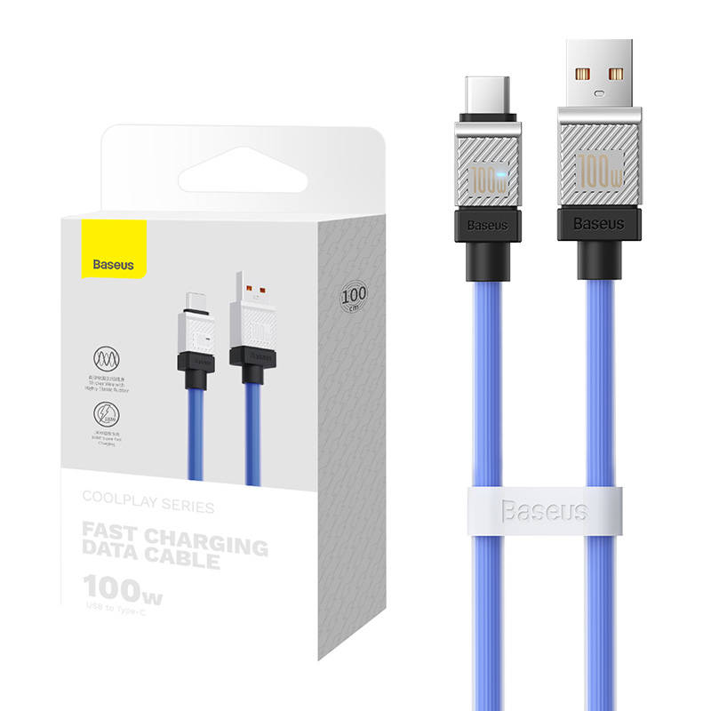 Kabel USB do USB-C Baseus CoolPlay 100W 1m (plavi)