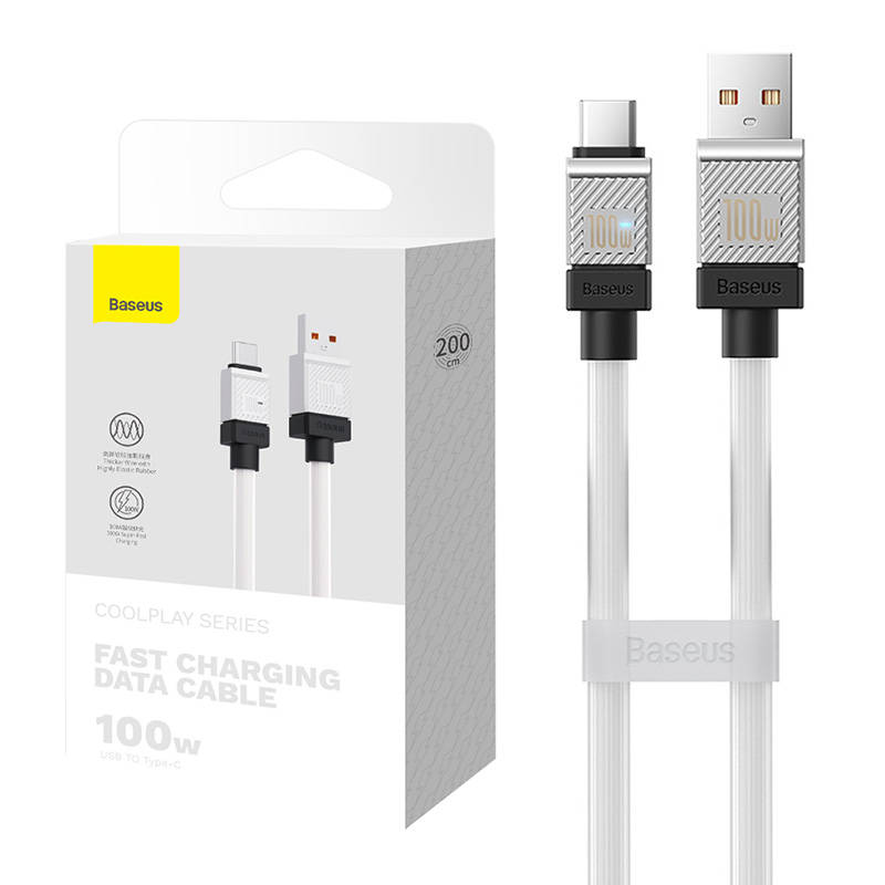 Kabel USB do USB-C Baseus CoolPlay 100W 2m (bijeli)