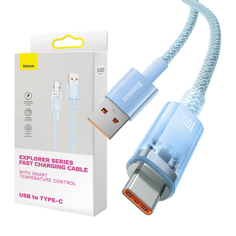 Kabel za brzo punjenje Baseus Explorer serije USB na USB-C 100 W, 2 m (plavi)