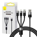 Brzo punjenje USB na M+L+C Baseus StarSpeed ​​3.5A 0,6m (crno) (paket od 5 komada)