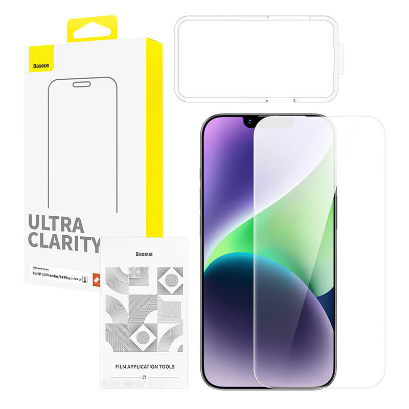 Zaštitno staklo od kaljenog stakla Baseus OS Diamond Series HD za Iphone 13/13 Pro/14 (prozirno) (paket od 5 komada)