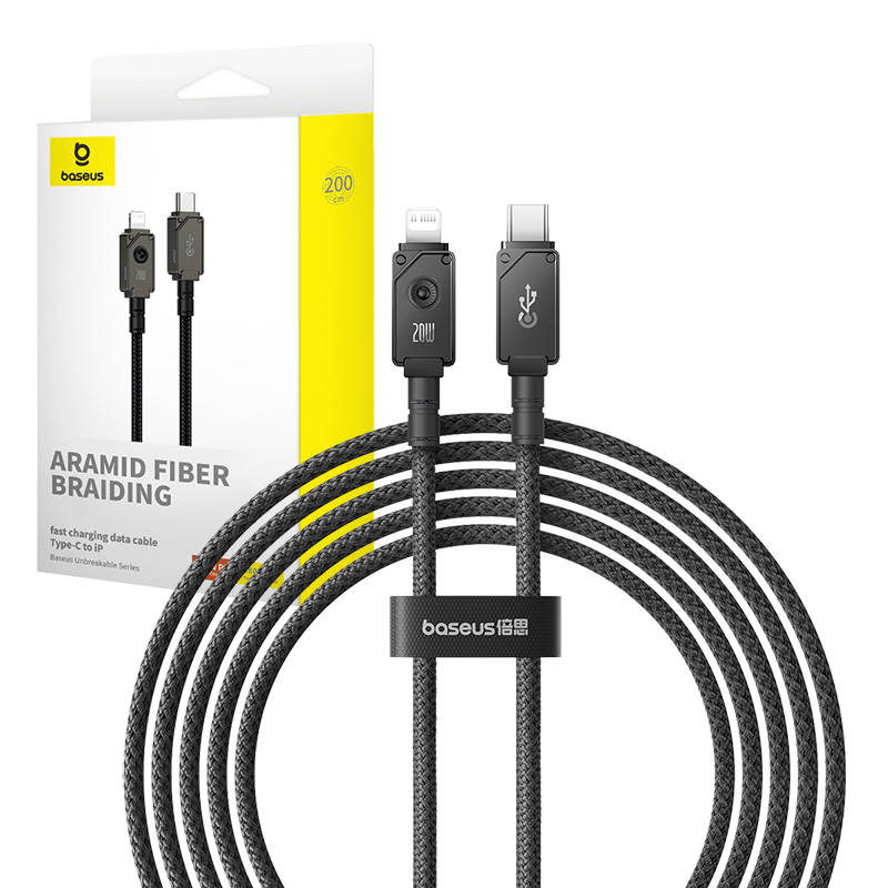 Kabel za brzo punjenje Baseus USB-C na IP 20A 2M (crni)