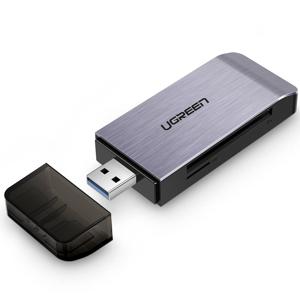 4 u 1 adapter USB UGREEN čitač kartica SD + microSD (srebrni)