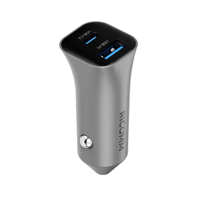 Auto punjač 38W Ricomm RA381 1xUSB-A, 1xUSB-C