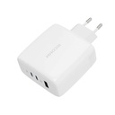 Zidni punjač 120W GaN Ricomm RC1201 EU, 1xUSB-A, 2xUSB-C + 2,1m USB-C kabel