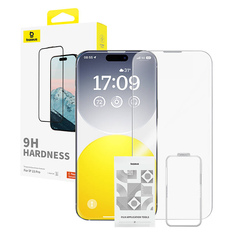 Diamond Tempered Glass Baseus 0.3mm za iPhone 15Pro (paket od 5 komada)