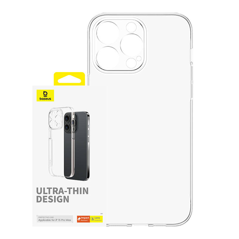 Telefonska maska ​​za iPhone 15 ProMax Baseus OS-Lucent serija (prozirna) (paket od 5 komada)