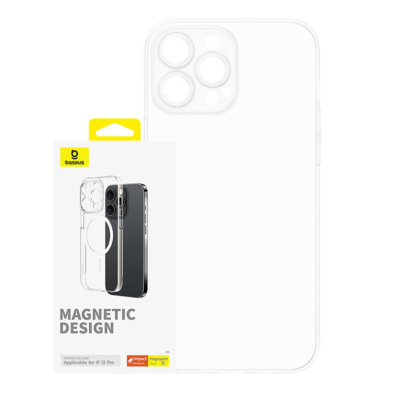 Magnetna telefonska maska ​​za iPhone 15 Pro Baseus OS-Lucent Series (prozirna)