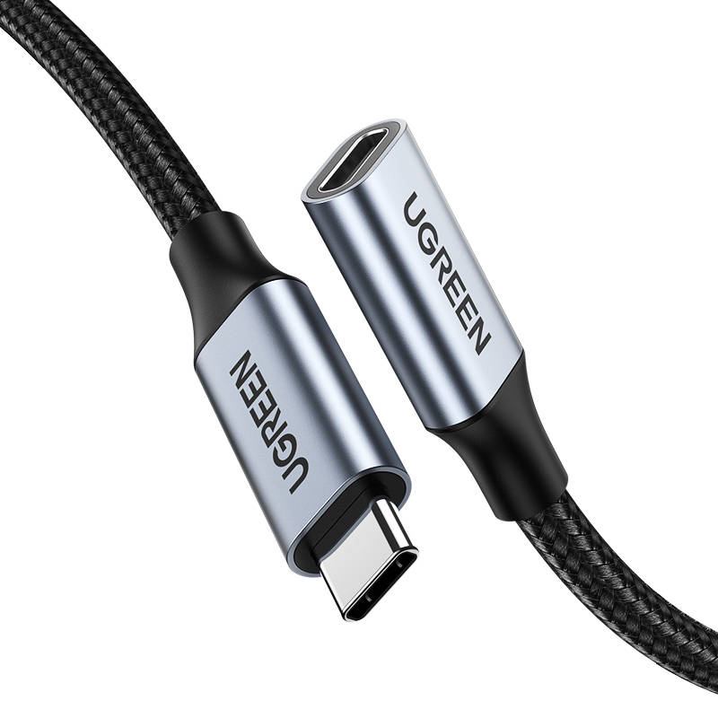 Kabel poniklan UGREEN US372 USB tip C 3.1 Gen2 muški na ženski 1 m (crni)