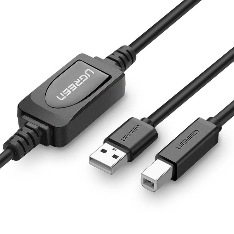 Aktivni printer kabel USB 2.0 A-B UGREEN US122, 10m (crni)