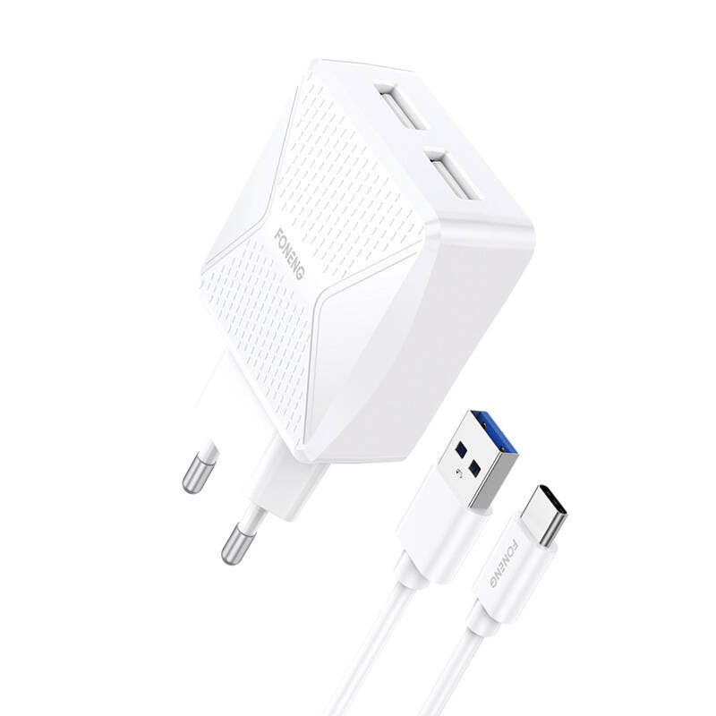 Punjač Foneng EU35 USB-C, USB 2.4A (bijeli)