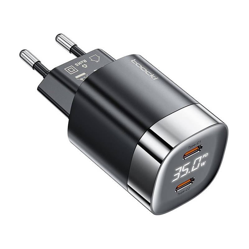 Toocki 2x USB-C, GaN 35W punjač (crni)