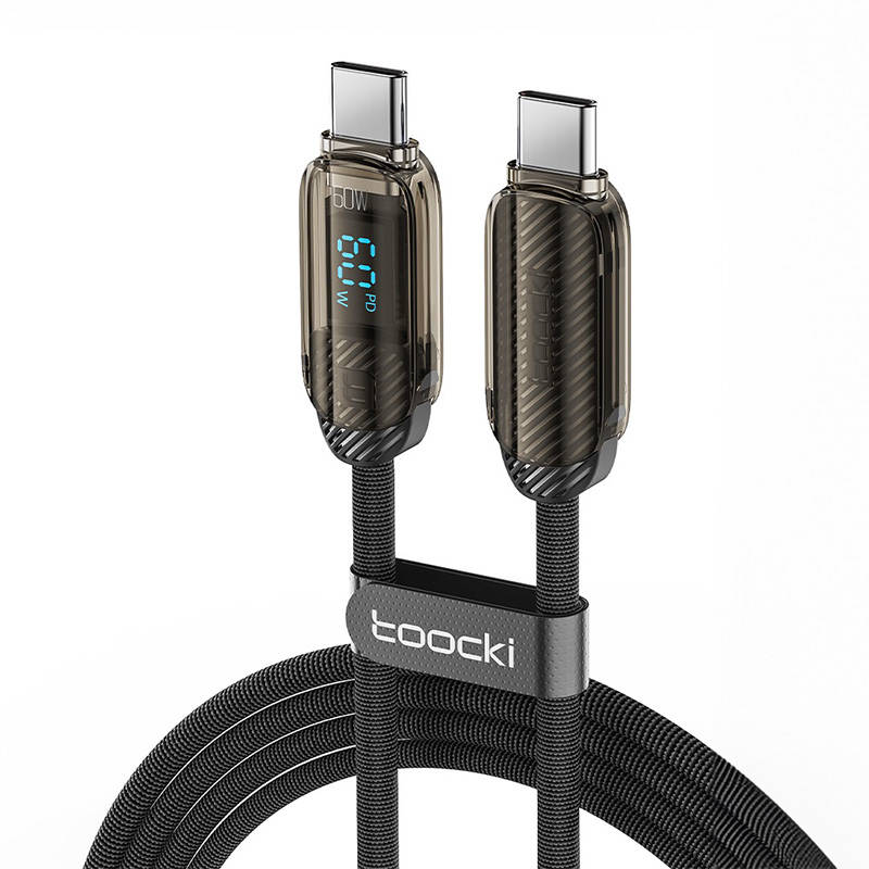 Toocki kabel za punjenje C-C, 1m, PD 60W (sivo)