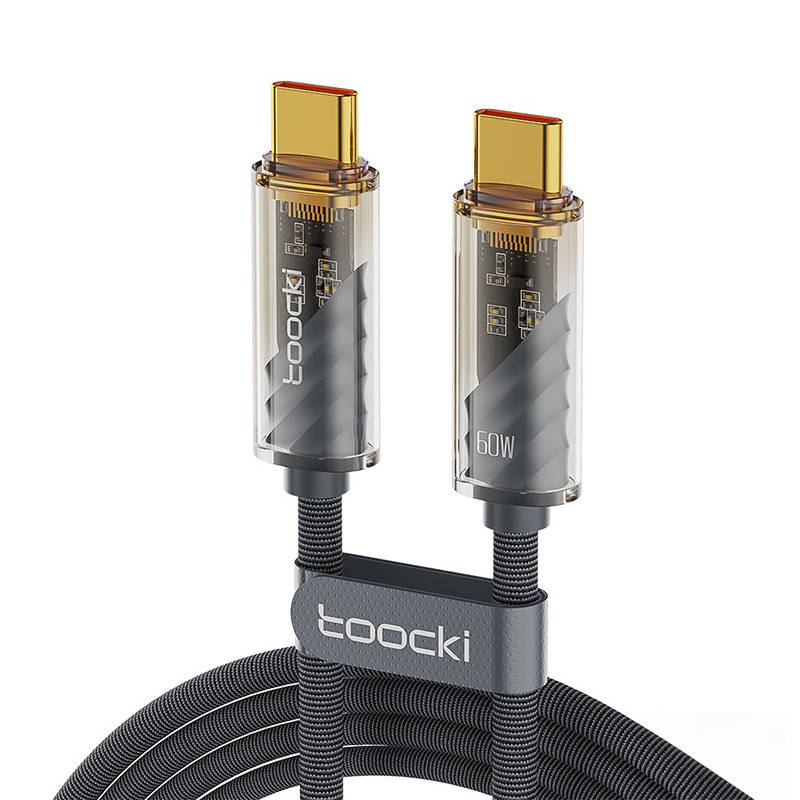 Toocki kabel za punjenje C-C, 1m, PD 60W (sivo)