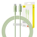 Kabel za brzo punjenje Baseus USB-C na USB-C Habitat Series 1m 100W (zeleni) (paket od 5 komada)