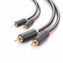 UGREEN 2RCA (činč) na 2RCA (činč) kabel 2m (crni) (paket od 5 komada)