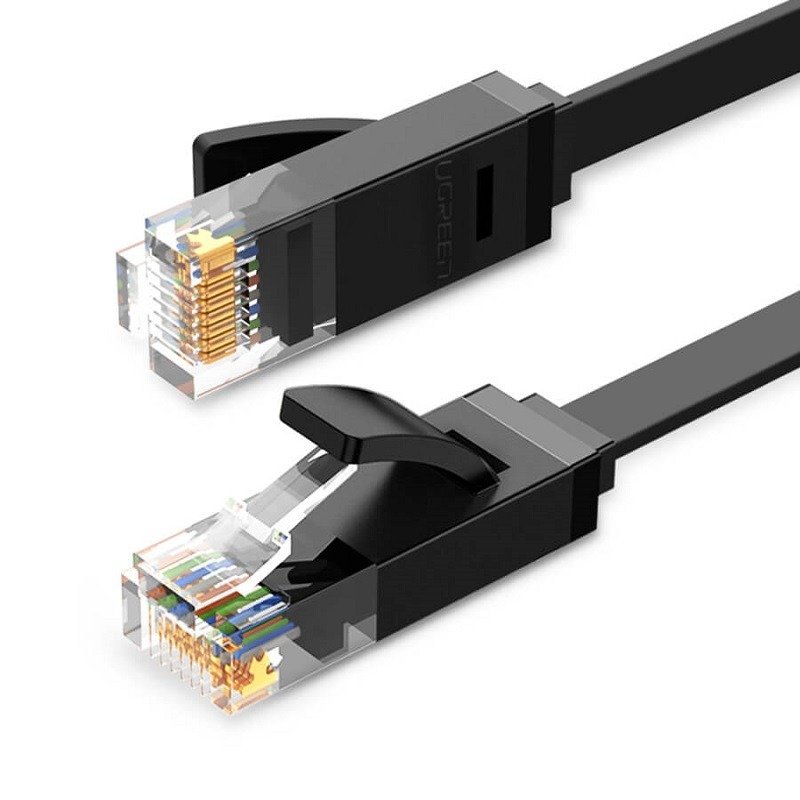 UGREEN Ethernet RJ45 ravni mrežni kabel, Cat.6, UTP, 15m (crni)