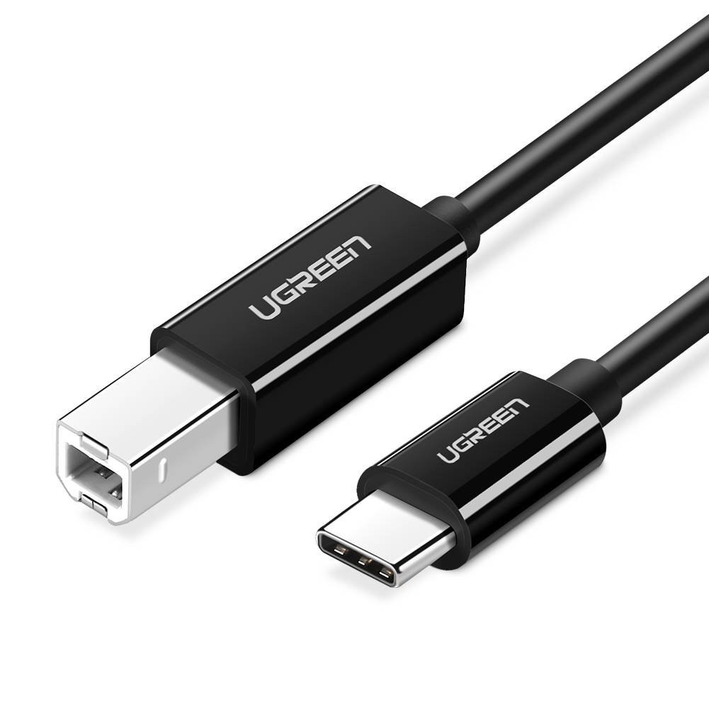 Kabel USB 2.0 C-B UGREEN US241 na printer 2m (crni) (paket od 5 komada)