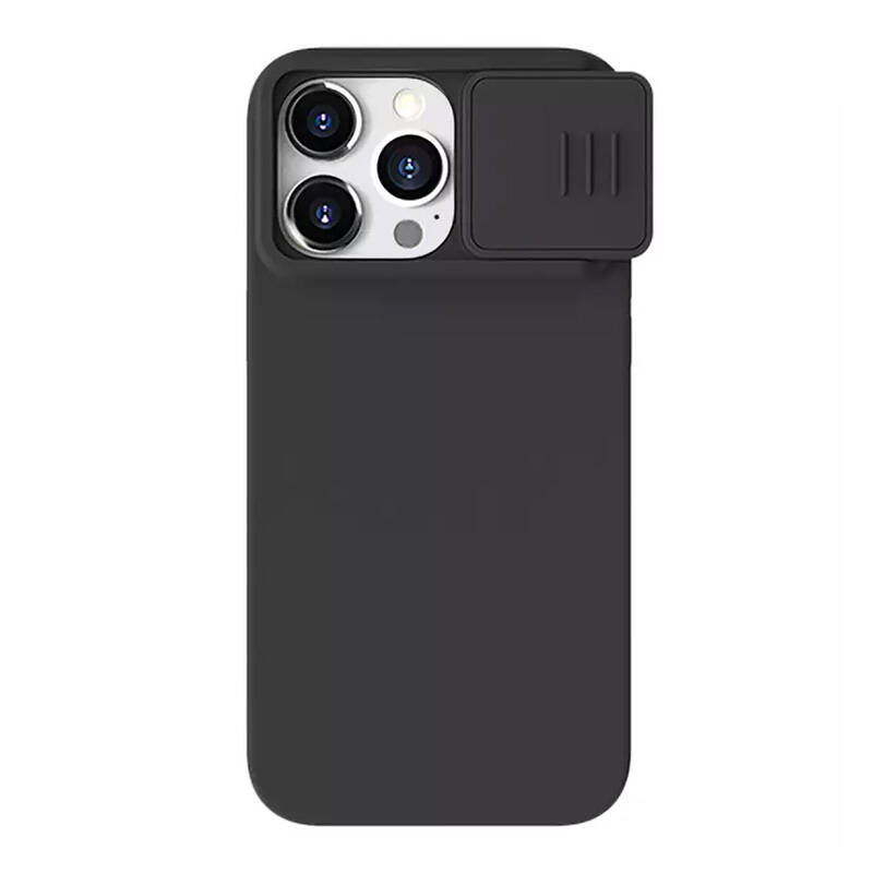 Nillkin CamShield Silky Silicone maska ​​za iPhone 15 Pro (klasična crna))