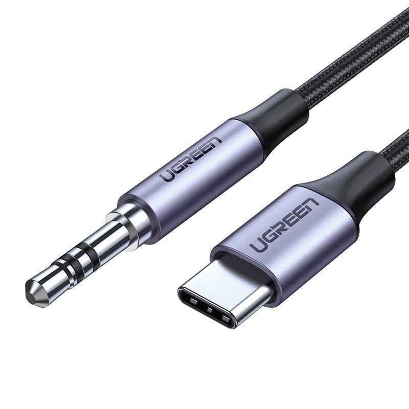 UGREEN mini jack 3,5 mm AUX na USB-C kabel 1 m (tamno siva) (paket od 5 komada)