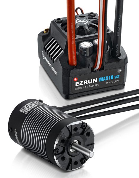 COMBO Hobbywing Ezrun Max10 SCT + Ezrun 3660SL 4000 kV - crna