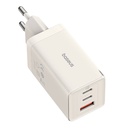 Zidni punjač Baseus GaN5 2x USB-C + USB, 65W + kabel 1m (bijeli)