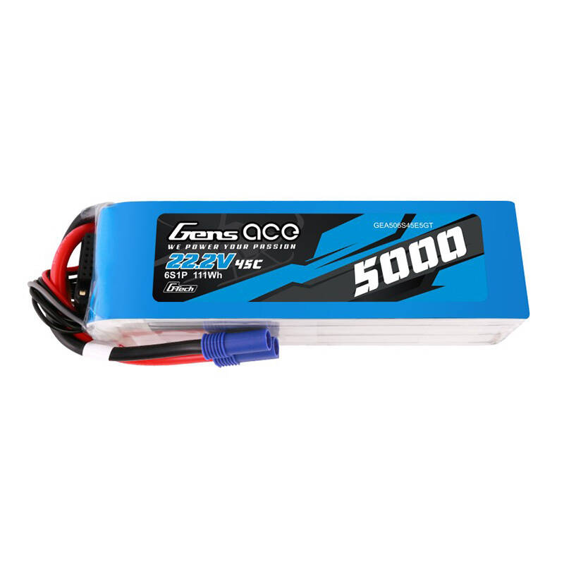 LiPo Gens ace G-Tech 5000 mAh 22,2 V 45C 6S1P baterija s EC5 utikačem