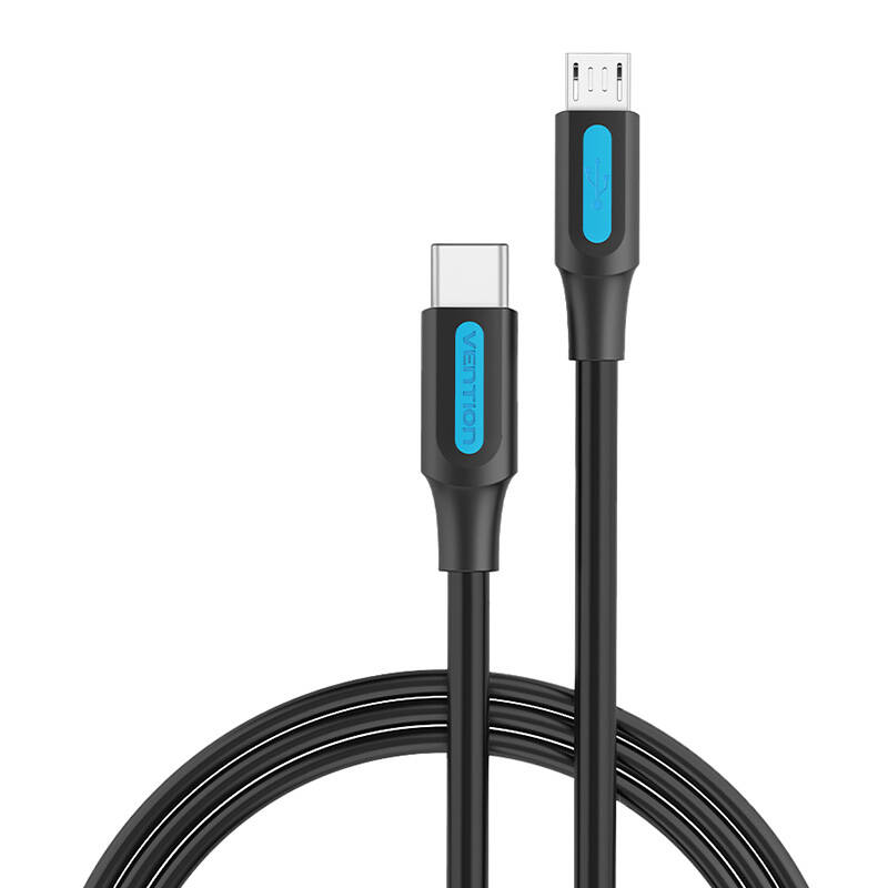 USB-C 2.0 na Micro-B 2A kabel 2m Vention COVBH crni