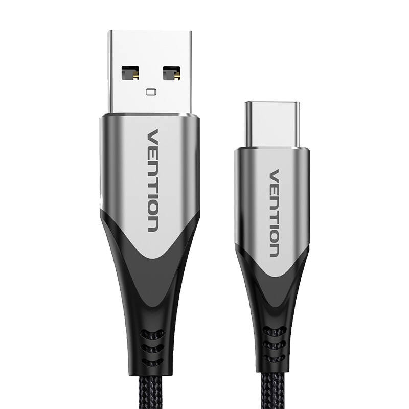 USB 2.0 A na USB-C 3A kabel 0,25 m Vention CODHC sivi