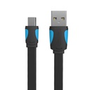 Plosnati USB 2.0 A na Mini 5-pinski kabel Vention VAS-A14-B050 0,5 m crni