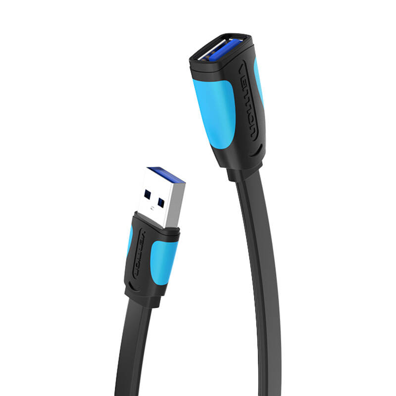 Plosnati USB 3.0 ekstender Vention VAS-A13-B300 3m crni (paket od 4 komada)