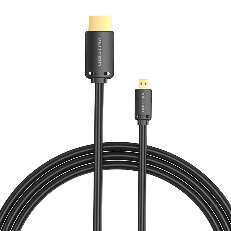 HDMI-D muški na HDMI-A muški 4K HD kabel 1,5 m Vention AGIBG (crni)