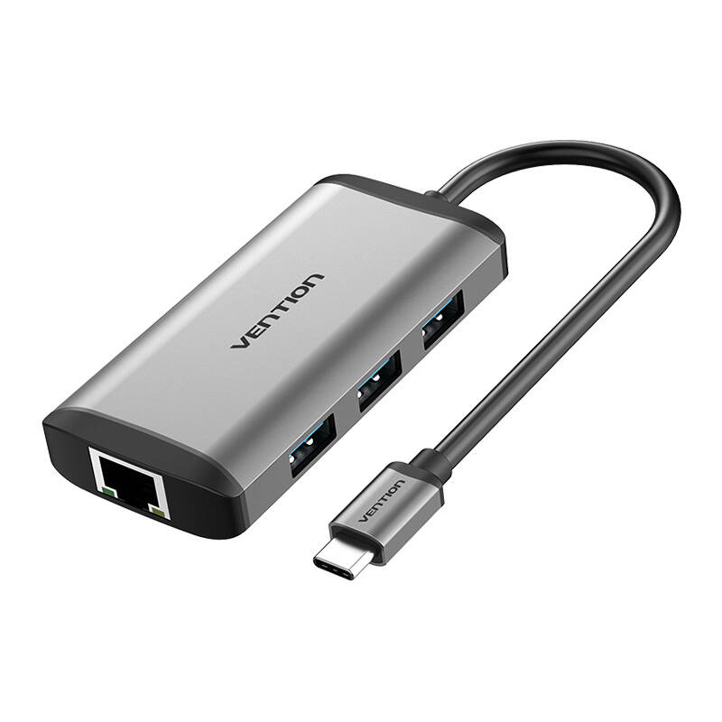 USB-C priključna stanica na HDMI, 3x USB3.0, RJ45, PD 0,15m Vention CNCHB, siva