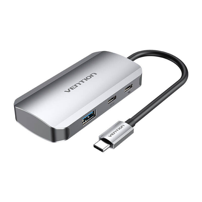 USB-C na USB-C priključna stanica, 3x USB3.0, PD 0,15m Vention TNDHB, siva