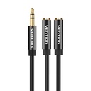 2x 3,5 mm muški na 4-polni ženski 3,5 mm audio kabel 0,3 m Vention BBTBY crni