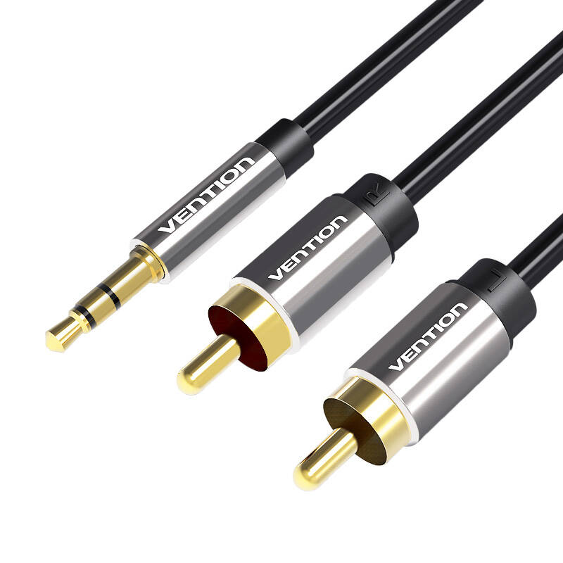 3,5 mm muški na 2x RCA muški audio kabel 2 m Vention BCFBH crni