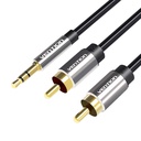 3,5 mm muški na 2x RCA muški audio kabel 3 m Vention BCFBI crni (paket od 5 komada)