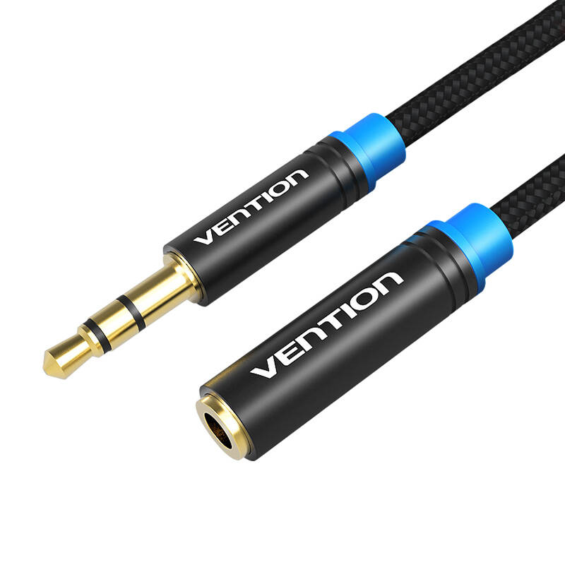 Pleteni 3,5 mm audio ekstender 1 m Vention VAB-B06-B100-M crni